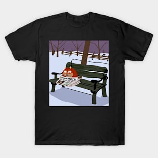 groundhog with newspaper on park bench T-Shirt